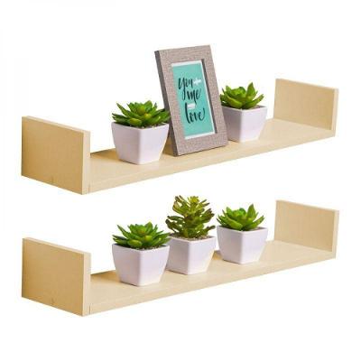 Kit 2 Prateleiras U 100 X 10cm Bege Claro Suporte Invisível