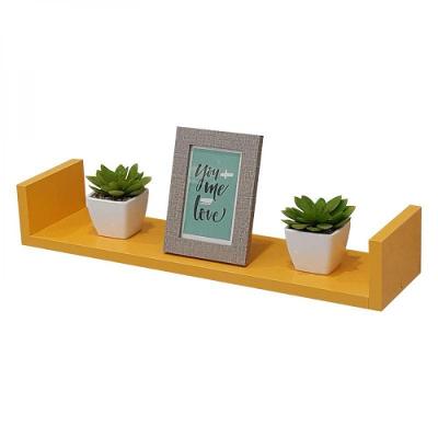 Prateleira U 100 x 25cm Amarela Suporte Invisível