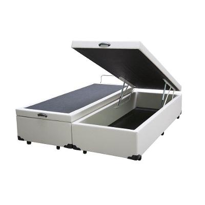 Cama Box Baú Queen Bipartido Homequeen Corino Branco 41x158x198