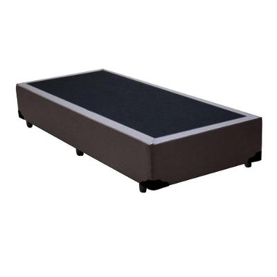 Base Box Blindado Solteirão Homequeen Sintético Marrom 40x96x203