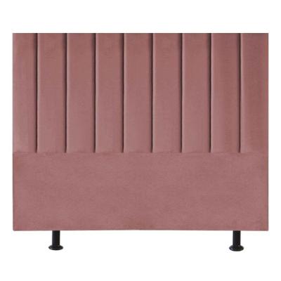 Cabeceira Estofada Cama Box King 195 Cm Mavie Suede Rosê