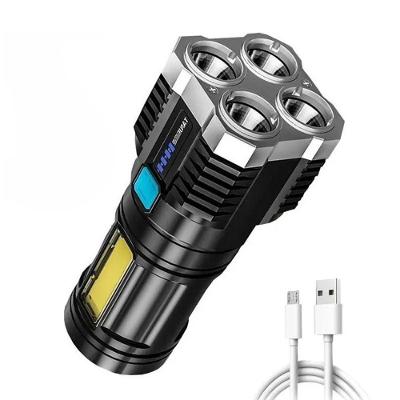 Lanterna Led Tática 4 Núcleos Alto Brilho Carregamento Usb