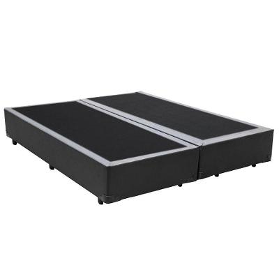 Base Box King Bipartido Homequeen Sintético Cinza 40x193x203