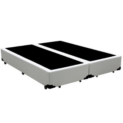 Base Box Blindado King Bipartido Homequeen Sintético Branco 40x193x203