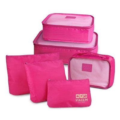 Organizador De Malas De 6 Peças Estampa Lisa Jacki Design Pink