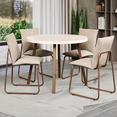 Conjunto Sala De Jantar 4 Cadeiras Bolzano Carraro Petra E Rosê