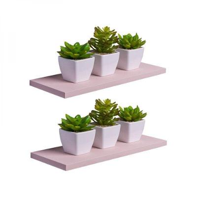 Kit 2 Prateleiras 30 X 10cm Rosa Claro Suporte Invisível