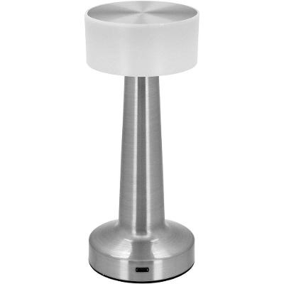 Luminária Led Mesa Abajur Usb Metal 21x9x9cm Prata