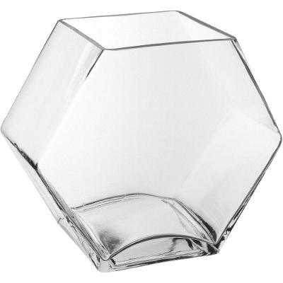 Vaso Decorativo Enfeite Casa Losango Home&co Vidro 10x20x17cm Transparente