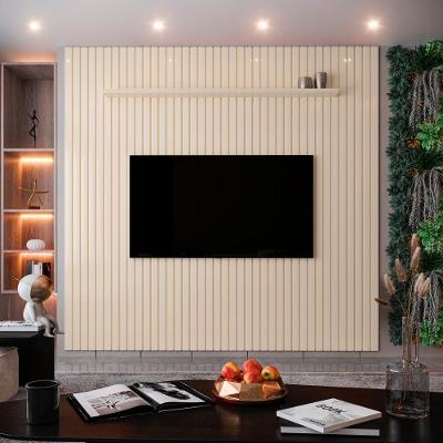 Painel Ripado Para Tv Até 75 Polegadas Intense 225cm Cor:off White Off White
