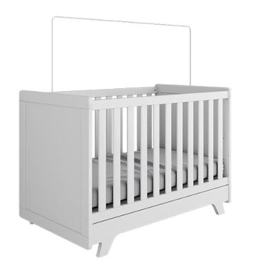 Berço Peroba Retrô Americano Branco Vira Mini Cama Infantil Branco