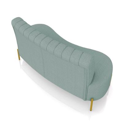 Sofá 2 Lugares Living 135cm Pé Ferro Dourado Maraú Bouclê K01 - D\'rossi Cor Azul