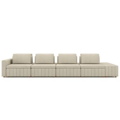 Sofá Ilha E Puff Sala Living 425cm Siesta M22 Linho Cru - Mpozenato