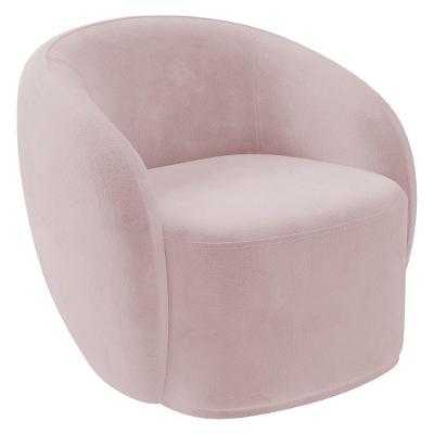 Poltrona Para Sala De Estar Orgânica Kit Com 2 Garbin K04 Veludo Rosê - Mpozenato