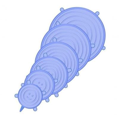 Conjunto De 6 Tampas De Silicone Flexíveis E Universal Para Panelas E Potes Laváveis