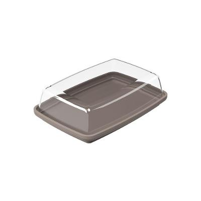 Manteigueira Cozy Coza Com Cúpula Transparente, Plástico, 16 X 10 X 4,5 Cm Cinza Quente Warm Gray Coza
