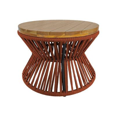 Mesa De Centro Ampulheta Corda Náutica Terracota - Laranja
