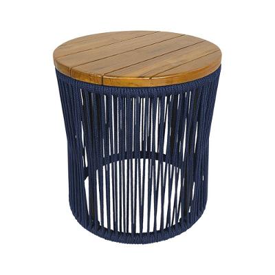 Puff Lyon Alumínio Corda Náutica Azul Marinho - Azul