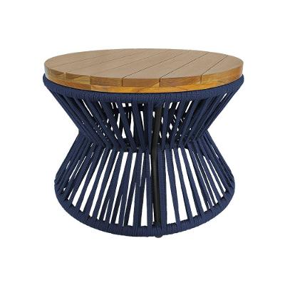 Mesa De Centro Ampulheta Corda Náutica Azul Marinho - Azul