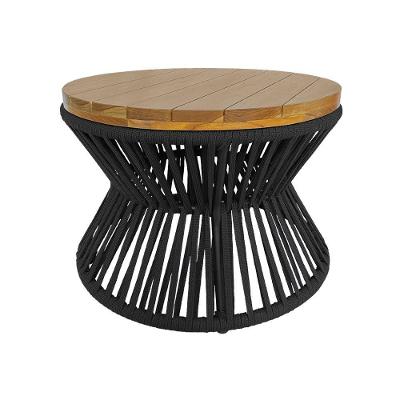 Mesa De Centro Ampulheta Corda Náutica Preto - Preto
