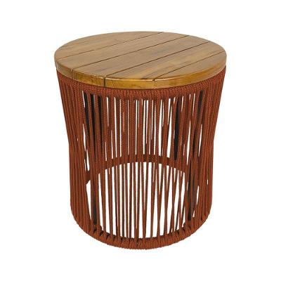 Puff Lyon Alumínio Corda Náutica Terracota - Laranja