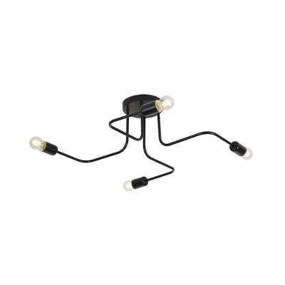 Plafon Taschibra Cronos 4 Preto E27 Bivolt