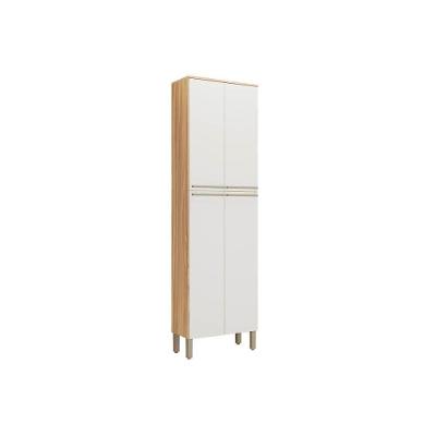 Módulo Cozinha Ronipa Nápoli Prime Paneleiro C- 4 Portas 66x222cm Amendoa-off White-ronipa