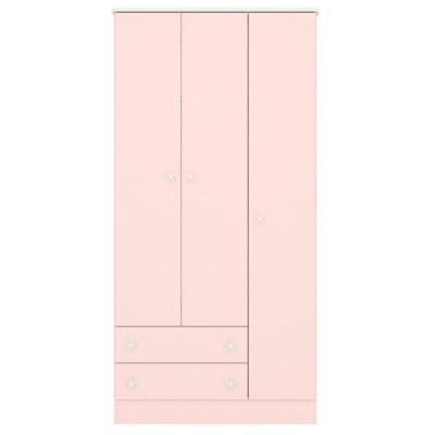 Roupeiro Com 3 Portas E 2 Gavetas Pavia Rosa Acetinado