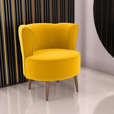 Poltrona Para Sala De Recepção Ceará Veludo Holland Amarelo