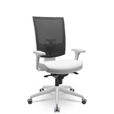 Cadeira Flash Presidente Slider Cinza Aero Branco