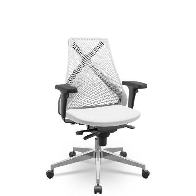 Cadeira Bix X+ Aero Branco Slider Base Alumínio