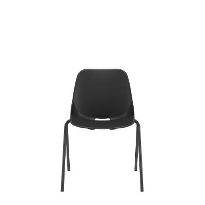 Cadeira Quick Fixa V Preto Base Metal Preto
