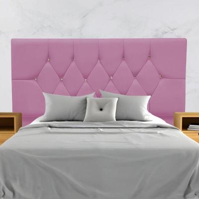 Cabeceira Para Cama Box Estofada Casal 140 Cm Suede Madri Rosa
