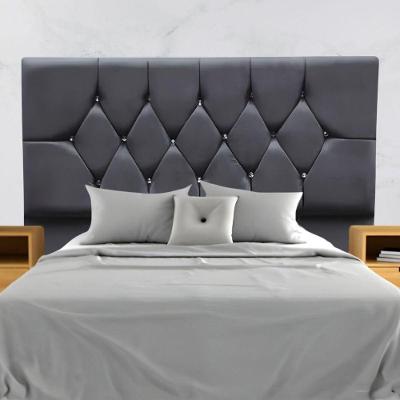 Cabeceira Para Cama Box Estofada Casal 140 Cm Suede Madri Cinza Escuro