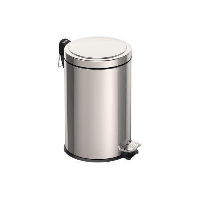 Lixeira Com Pedal De 12 L Em Aço Inox Polido, Com Balde Interno Removível E Tampa Com Sistema Stay Open.