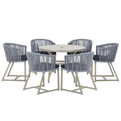 Mesa E 6 Cadeiras De Jantar Noronha Fendi E12 Trama Original Prata