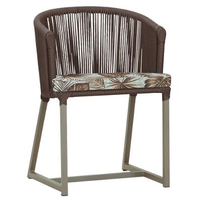 Cadeira De Jantar Noronha Alumínio Fendi E6 Trama Original Marrom
