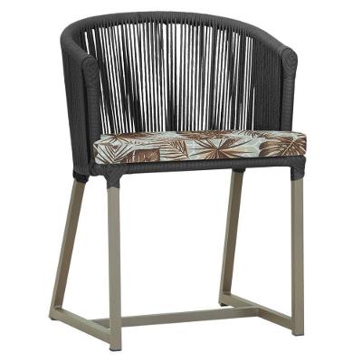 Cadeira De Jantar Noronha Alumínio Fendi E6 Trama Original Preto
