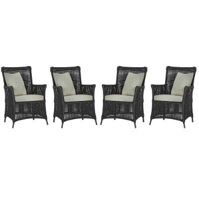 4 Poltronas Igapó Alumínio Pintura Preta Corda Náutica E3 Preto