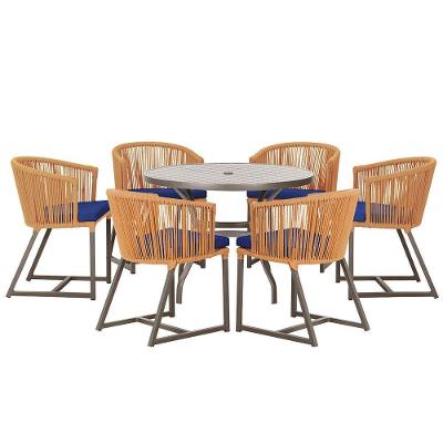 Mesa E 6 Cadeiras Jantar Noronha Marrom E10 Trama Original Terra Cota