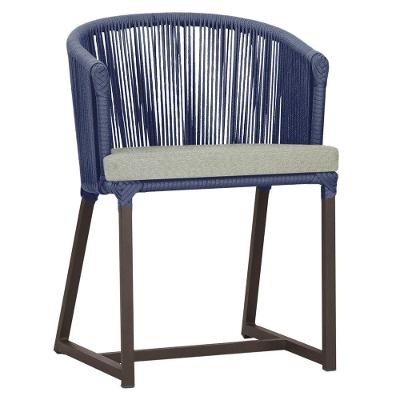 Cadeira De Jantar Noronha Alumínio Marrom E3 Trama Original Azul