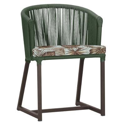 Cadeira De Jantar Noronha Alumínio Marrom E6 Trama Original Verde