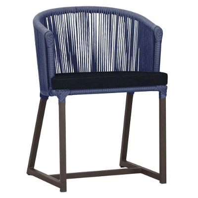 Cadeira De Jantar Noronha Alumínio Marrom E12 Trama Original Azul