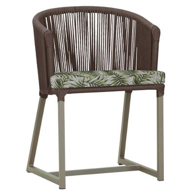 Cadeira De Jantar Noronha Alumínio Fendi E5 Trama Original Marrom
