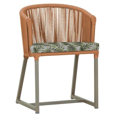 Cadeira De Jantar Noronha Alumínio Fendi E5 Trama Original Terra Cota