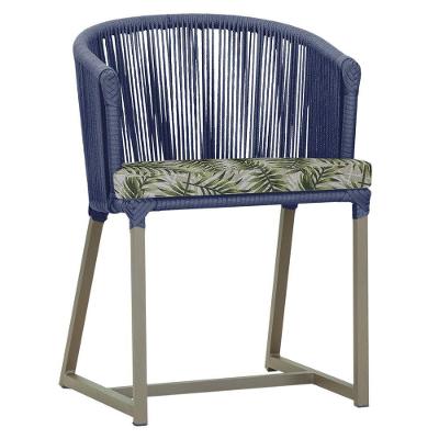 Cadeira De Jantar Noronha Alumínio Fendi E5 Trama Original Azul