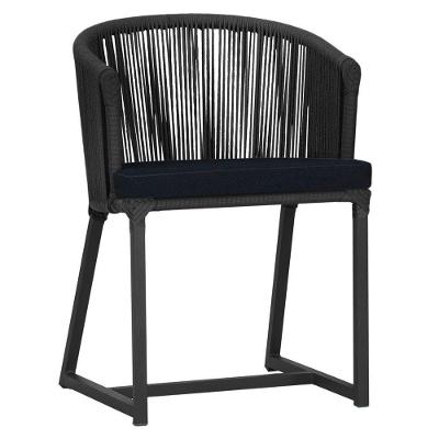 Cadeira De Jantar Noronha Alumínio Preta E12 Trama Original Preto