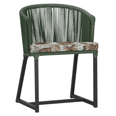 Cadeira De Jantar Noronha Alumínio Preta E6 Trama Original Verde