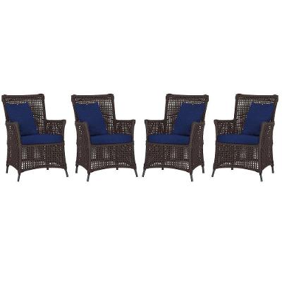4 Poltronas Igapó Alumínio Pintura Preta Corda Náutica E10 Marrom
