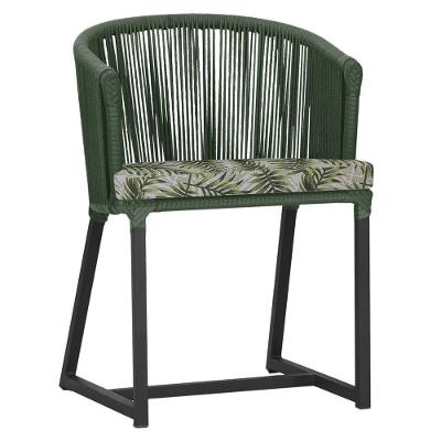 Cadeira De Jantar Noronha Alumínio Preta E5 Trama Original Verde